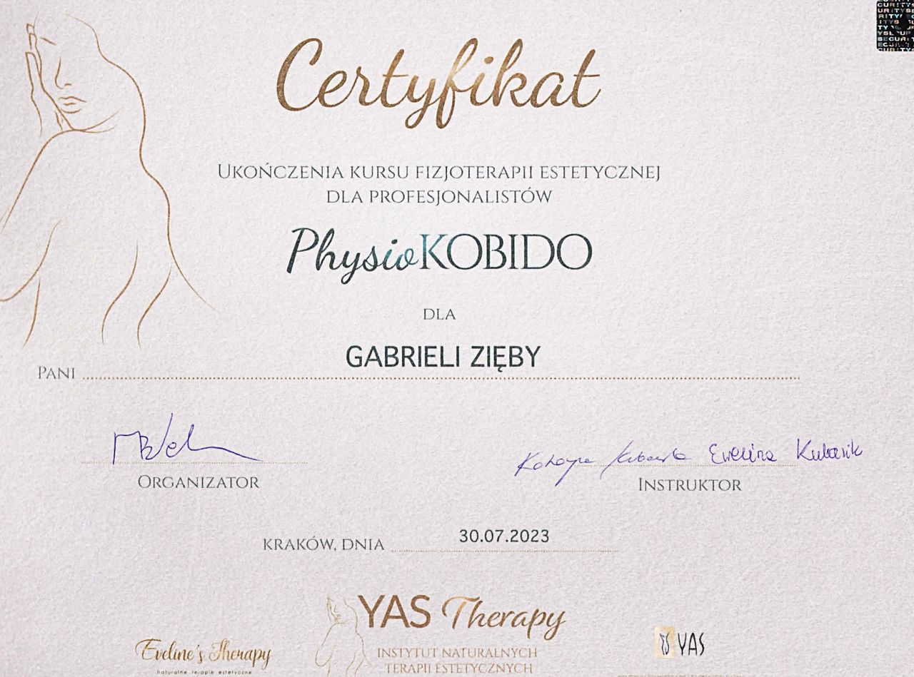 Certyfikat: PhysioKOBIDO